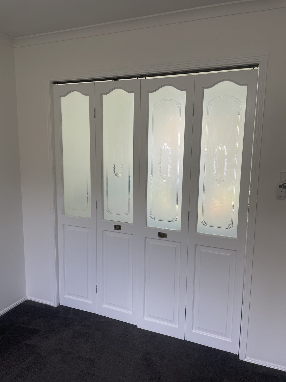 Repainted built-in wardrobe doors at Elanora