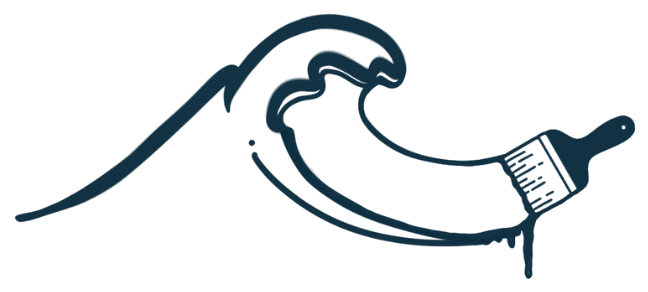 Seaside Painting wave and brush logo