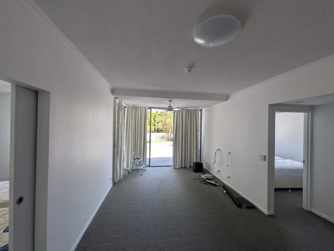 Freshly repainted unit living area ready for handover